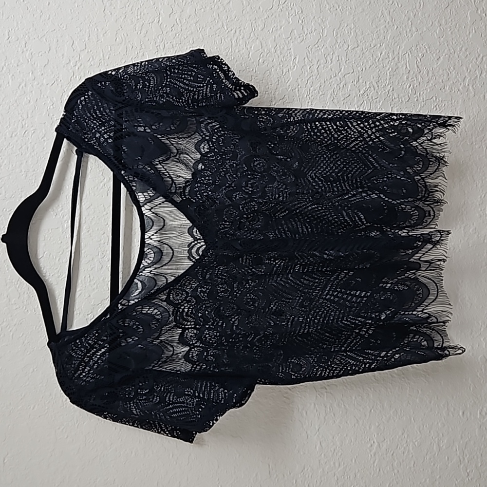Jessica Simpson 2 Piece Lace Top NWOT sz M Navy